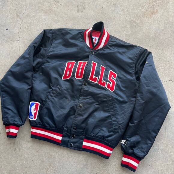 Vintage 90s Chicago Bulls NBA Starter Bomber Jacket Small - Picture 2 of 7